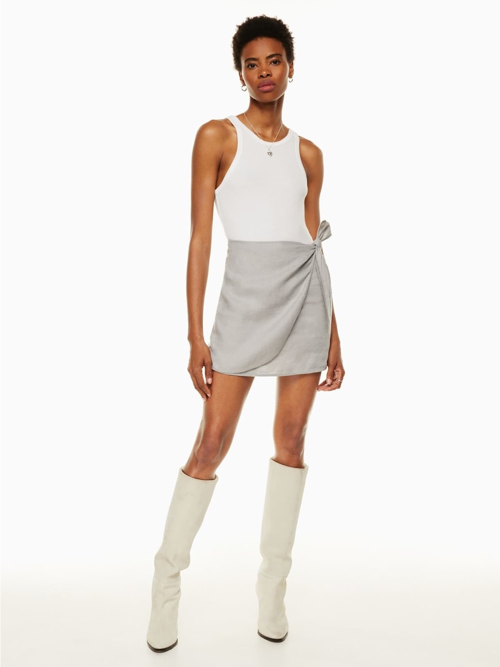 Aritzia Wilfred Parthenon Linen Mini Wrap Skirt - 0